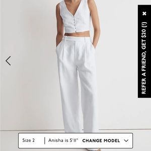 Madewell Harlow Wide Leg Linen Pant